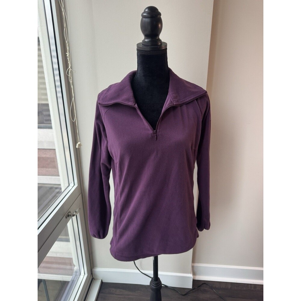 Columbia Women’s Purple 1/4 Zip Long Sleeve Fleece Sweatshirt Size Large